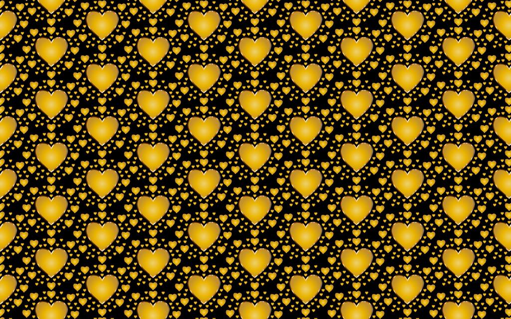 Wallpaper golden hearts